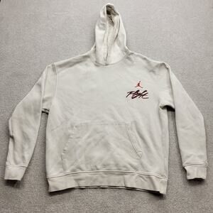 Jordan 23 Flight Y2K Pullover Hoodie Men's Large White Red Wash and Wear